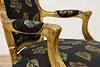 French Gilt Library or Office Vintage Armchair, Carved Roses (16)