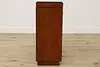 Midcentury Modern Vintage Walnut Bar Cabinet Black Glass Top (11)