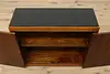 Midcentury Modern Vintage Walnut Bar Cabinet Black Glass Top (6)