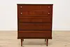 Midcentury Modern 1960s Vintage Walnut Dresser or Tall Chest (6)