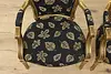 Pair French Vintage Carved Gilt Armchairs New Upholstery (7)