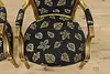 Pair French Vintage Carved Gilt Armchairs New Upholstery (8)