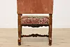 Renaissance Antique Unicorn Needlepoint Hall Throne Chair (12)