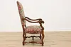 Renaissance Antique Unicorn Needlepoint Hall Throne Chair (13)