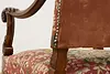 Renaissance Antique Unicorn Needlepoint Hall Throne Chair (21)