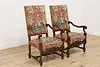 Renaissance Antique Unicorn Needlepoint Hall Throne Chair (3)