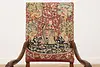 Renaissance Antique Unicorn Needlepoint Hall Throne Chair (4)