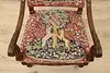 Renaissance Antique Unicorn Needlepoint Hall Throne Chair (6)