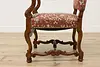 Renaissance Antique Unicorn Needlepoint Hall Throne Chair (9)