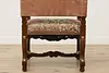 Renaissance Antique Unicorn Needlepoint Hall Throne Chair (12)