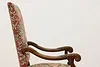 Renaissance Antique Unicorn Needlepoint Hall Throne Chair (14)