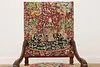 Renaissance Antique Unicorn Needlepoint Hall Throne Chair (4)