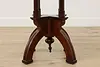 Victorian Eastlake Antique Cherry Lamp or Hall Table Marble (11)