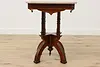 Victorian Eastlake Antique Cherry Lamp or Hall Table Marble (15)