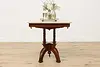 Victorian Eastlake Antique Cherry Lamp or Hall Table Marble (2)