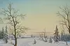 Winter Village Road Vintage Original Oil Painting Swider 52" (2)