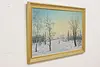 Winter Village Road Vintage Original Oil Painting Swider 52" (3)