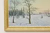 Winter Village Road Vintage Original Oil Painting Swider 52" (6)