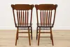 Set 8 Antique Farmhouse Carved Pressback Dining Chairs Signed (13)