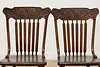 Set 8 Antique Farmhouse Carved Pressback Dining Chairs Signed (16)