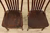 Set 8 Antique Farmhouse Carved Pressback Dining Chairs Signed (17)