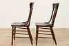 Set 8 Antique Farmhouse Carved Pressback Dining Chairs Signed (18)