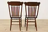 Set 8 Antique Farmhouse Carved Pressback Dining Chairs Signed (19)