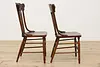 Set 8 Antique Farmhouse Carved Pressback Dining Chairs Signed (20)