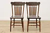 Set 8 Antique Farmhouse Carved Pressback Dining Chairs Signed (21)