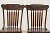 Set 8 Antique Farmhouse Carved Pressback Dining Chairs Signed (22)