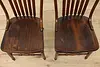 Set 8 Antique Farmhouse Carved Pressback Dining Chairs Signed (24)