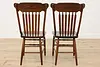 Set 8 Antique Farmhouse Carved Pressback Dining Chairs Signed (26)