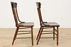 Set 8 Antique Farmhouse Carved Pressback Dining Chairs Signed (27)