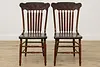 Set 8 Antique Farmhouse Carved Pressback Dining Chairs Signed (3)