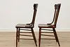 Set 8 Antique Farmhouse Carved Pressback Dining Chairs Signed (6)