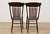 Set 8 Antique Farmhouse Carved Pressback Dining Chairs Signed (7)