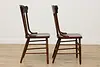 Set 8 Antique Farmhouse Carved Pressback Dining Chairs Signed (8)