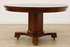 Arts & Crafts Mission Oak Antique 54" Dining Table, 2 Leaves (12)