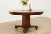 Arts & Crafts Mission Oak Antique 54" Dining Table, 2 Leaves (3)