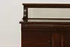 Oak Antique Sideboard, Buffet Server or Bar Cabinet, Mirror (9)