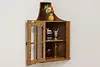 Farmhouse Vintage Birch Medicine or Display Corner Cabinet (3)