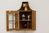 Farmhouse Vintage Birch Medicine or Display Corner Cabinet (4)