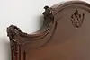 French Art Nouveau Antique Carved Walnut Queen Size Bed (17)