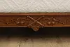 French Art Nouveau Antique Carved Walnut Queen Size Bed (18)