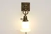 Griffin Antique Brass Wall Sconce, Frosted Glass Shade (4)