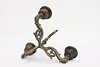 Victorian Antique Bronze Table or Hanging Triple Candelabra (9)