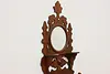 Victorian Antique Walnut Music & Magazine Wall Rack Mirror (4)