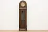 German Art Deco Antique Oak Grandfather Tall Case Clock, FMS (8)