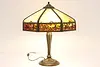 Art Nouveau Antique Stained Glass Shade Desk Lamp, Grapes (15)