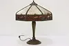 Art Nouveau Antique Stained Glass Shade Desk Lamp, Grapes (16)